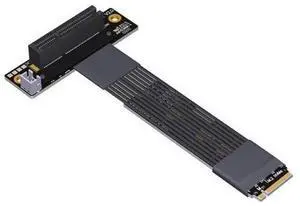 Pcie 5.0 M.2 NVMe to PCI Express x4 Extender Adapter Cable with Metal Shield for PCIe x4 SSD RAID, LAN, Capture Cards to M.2(Ultra SSD, M-Key) Extension (K42SR-BK, 35cm) Pcie 5.0 M.2 NVMe to PCI Express x4 Extender Adapter Cable with Metal Shield for PCIe x4 SSD RAID, LAN, Capture Cards to M.2(Ultra SSD, M-Key) Extension (K42SR-BK, 35cm)