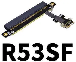 M.2_A.E. to PCIe x16 Extension Cables Turn 90 Degree Upright Right Angle Turn 180 Degree Splint Vertical Turn 270 Degree Inverted Reverse (60cm, R53SF) M.2_A.E. to PCIe x16 Extension Cables Turn 90 Degree Upright Right Angle Turn 180 Degree Splint Vertical Turn 270 Degree Inverted Reverse (60cm, R53SF)