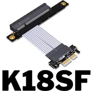 PCIe 4.0 x1 to x8 Extension Riser Cable for PCIe x8 Capture Card RAID SSD LAN USB Cards Extension Silver-Plated Wire Low Impedance (K18SL, 35cm) PCIe 4.0 x1 to x8 Extension Riser Cable for PCIe x8 Capture Card RAID SSD LAN USB Cards Extension Silver-Plated Wire Low Impedance (K18SL, 35cm)
