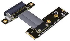 QJJ M.2 NVMe to PCI Express x4 Extender for GPU Graphics Video Cards Turn Left Right 90 270 180 Degree (60cm, R42NR) QJJ M.2 NVMe to PCI Express x4 Extender for GPU Graphics Video Cards Turn Left Right 90 270 180 Degree (60cm, R42NR)