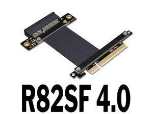 PCI Express 4.0 x8 to x4 Extension Cable 90 180 Degree (40cm, R82SF 4.0) PCI Express 4.0 x8 to x4 Extension Cable 90 180 Degree (40cm, R82SF 4.0)