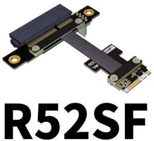 M.2_A.E. to PCIe x4 Extension Cables Turn 90 Degree Upright Right Angle Turn 180 Degree Splint Vertical Turn 270 Degree Inverted Reverse (60cm, R52SF) M.2_A.E. to PCIe x4 Extension Cables Turn 90 Degree Upright Right Angle Turn 180 Degree Splint Vertical Turn 270 Degree Inverted Reverse (60cm, R52SF)