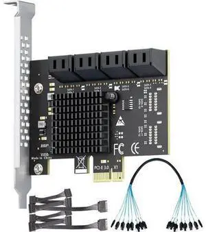 8-Port SATA Expansion Card (PCIe 3.0 x1 to 6Gbps SATA Card), Compatible with Windows/Mac/Linux/NAS 8-Port SATA Expansion Card (PCIe 3.0 x1 to 6Gbps SATA Card), Compatible with Windows/Mac/Linux/NAS