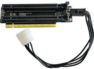 Sintech PCI-e 4.0 16X to 2 Ports PCIe 8X/16X Expansion Card,PCIe Bifurcation x16 to x8x8 Split Card with ATX 4pin Power Cable Sintech PCI-e 4.0 16X to 2 Ports PCIe 8X/16X Expansion Card,PCIe Bifurcation x16 to x8x8 Split Card with ATX 4pin Power Cable