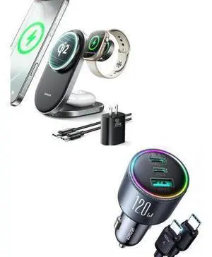 120W Super Fast USB C Car Charger + Qi2 3 in 1 Wireless Charging Station 120W Super Fast USB C Car Charger + Qi2 3 in 1 Wireless Charging Station