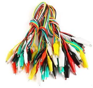 Alligator Clip Test Leads - 50cm Multicolor Wire Jumpers with 4.5cm Electrical Clips, Assorted Red Yellow Green Black White,10-Pack for Electrical Testing Electronic Experiments Alligator Clip Test Leads - 50cm Multicolor Wire Jumpers with 4.5cm Electrical Clips, Assorted Red Yellow Green Black White,10-Pack for Electrical Testing Electronic Experiments