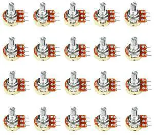 20PCS WH148 Single Potentiometer B10K Variable Resistors 15mm Knurled Shaft 3Pins 10K Ohm Taper Rotary Potentiometer 20PCS WH148 Single Potentiometer B10K Variable Resistors 15mm Knurled Shaft 3Pins 10K Ohm Taper Rotary Potentiometer