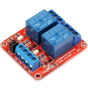 2 Pack 5V 2-Channel Relay Module with Optocoupler, Red Expansion Board Supports High/Low Level Trigger 2-Way OPTO 2 Pack 5V 2-Channel Relay Module with Optocoupler, Red Expansion Board Supports High/Low Level Trigger 2-Way OPTO