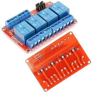 5V 4-Channel Relay Module with Optocoupler Isolation, Supports High and Low Level Trigger, Compatible with Arduino and Raspberry Pi for DIY Electronics Projects 5V 4-Channel Relay Module with Optocoupler Isolation, Supports High and Low Level Trigger, Compatible with Arduino and Raspberry Pi for DIY Electronics Projects