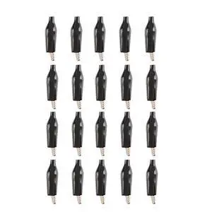 Alligator Clips Crocodile Clamps with Protective Insulation Cover - 45mm Multimeter Tester Clips Jumper Electric Test, Power Supply Clips Pack of 20(Black) Alligator Clips Crocodile Clamps with Protective Insulation Cover - 45mm Multimeter Tester Clips Jumper Electric Test, Power Supply Clips Pack of 20(Black)