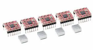 5pcs A4988 Stepper Motor Driver Module, 35 V 2 A, 1/16 Microstepping, with Heatsink 5pcs A4988 Stepper Motor Driver Module, 35 V 2 A, 1/16 Microstepping, with Heatsink