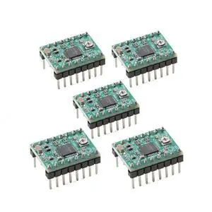 5pcs A4988 Stepper Motor Driver Module, 35 V 2 A Output, 1/16 Microstepping, with Heatsink 5pcs A4988 Stepper Motor Driver Module, 35 V 2 A Output, 1/16 Microstepping, with Heatsink