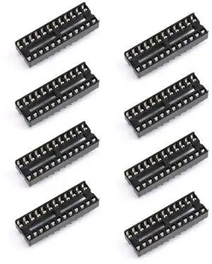 8Pcs IC Socket Narrow 24P DIP IC Chip Socket Adaptor 2.54mm Pitch Dual Row 24 Flat Pin Narrow 8Pcs IC Socket Narrow 24P DIP IC Chip Socket Adaptor 2.54mm Pitch Dual Row 24 Flat Pin Narrow