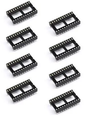 8Pcs IC Socket Wide 24P DIP IC Chip Socket Adaptor 2.54mm Pitch Dual Row 24 Flat Pin Wide 8Pcs IC Socket Wide 24P DIP IC Chip Socket Adaptor 2.54mm Pitch Dual Row 24 Flat Pin Wide