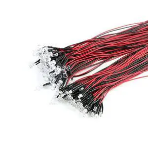 50Pcs 3mm Light Emitting Diodes LED Bead with Wire Decorative Toy Car Indicator Light DC 5V~12V Red Light 3mm 50Pcs 3mm Light Emitting Diodes LED Bead with Wire Decorative Toy Car Indicator Light DC 5V~12V Red Light 3mm