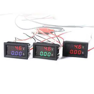3 Pack 0.28" Digital Voltmeter Ammeter DC 100V 10A Amp Voltage Current Meter Tester 3 Bits Blue + Red Dual LED Display Panel with Connect Wires 3 Pack 0.28" Digital Voltmeter Ammeter DC 100V 10A Amp Voltage Current Meter Tester 3 Bits Blue + Red Dual LED Display Panel with Connect Wires