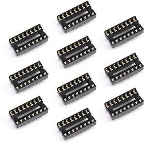 10Pcs 16P IC Socket DIP Integrated Circuit IC Sockets Adaptor Solder Type 2.54mm Pitch Dual Row 16 Flat Pin 10Pcs 16P IC Socket DIP Integrated Circuit IC Sockets Adaptor Solder Type 2.54mm Pitch Dual Row 16 Flat Pin