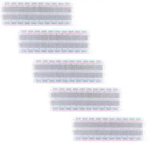 5Pcs MB-102 Breadboard Transparent Breadboard with 830 Tie Points Solderless Breadboard Experimental Board Universal Board 165×55×10mm MB-102 5Pcs MB-102 Breadboard Transparent Breadboard with 830 Tie Points Solderless Breadboard Experimental Board Universal Board 165×55×10mm MB-102
