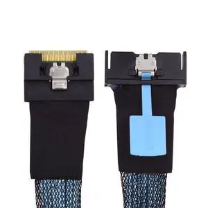 xiwai MCIO SFF-8654 SAS 4.0 74Pin Male to PCI-E Slimline 8i 74Pin Male PCI-E 5.0 Mini Cool Edge IO Extender Cable 1.64ft/50cm xiwai MCIO SFF-8654 SAS 4.0 74Pin Male to PCI-E Slimline 8i 74Pin Male PCI-E 5.0 Mini Cool Edge IO Extender Cable 1.64ft/50cm