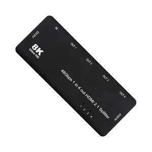 Xiwai HDMI Splitter 1-IN-4-OUT 8K 60hz Ultra-HD Converter Box Compatible 2.1 Switch 48Gbps UHD Hub Support Mirror HDCP SST Extended 4K@120hz 3.5mm Audio Xiwai HDMI Splitter 1-IN-4-OUT 8K 60hz Ultra-HD Converter Box Compatible 2.1 Switch 48Gbps UHD Hub Support Mirror HDCP SST Extended 4K@120hz 3.5mm Audio