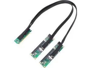 PCIe 4.0 X16 to SFF 8654 X2 Adapter, Gen4 Split Extender Cable, Plug and Play for Computer Motherboards PCIe 4.0 X16 to SFF 8654 X2 Adapter, Gen4 Split Extender Cable, Plug and Play for Computer Motherboards