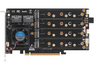 Broadcom PEX88048 Array Card/8 PCIe 4.0 x16 M.2 NVMe with Cooling 4010 Ball Fan/2*SFF-8654(8i)/Support Soft array/2230 2260 2280 22110 M.2NVMe /Dual Power Supply Broadcom PEX88048 Array Card/8 PCIe 4.0 x16 M.2 NVMe with Cooling 4010 Ball Fan/2*SFF-8654(8i)/Support Soft array/2230 2260 2280 22110 M.2NVMe /Dual Power Supply