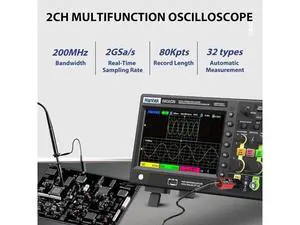 Hantek Oscilloscope, DSO2C20 Digital Oscilloscope 200 MHz Bandwidth with Dual Channels 2GSa/s Sample Rate Support 32 Automatic Measurement (200MHz/2CH/Hantek DSO2C20) Hantek Oscilloscope, DSO2C20 Digital Oscilloscope 200 MHz Bandwidth with Dual Channels 2GSa/s Sample Rate Support 32 Automatic Measurement (200MHz/2CH/Hantek DSO2C20)