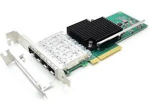 10Gb PCI-E NIC Network Card 10G Quad-Port SFP+ Ethernet Converged LAN Adapter CNA Compatible with X710-DA4 PCI Express 3.0 x8/x16 Networking Server Support Windows/Linux/VMware 10Gb PCI-E NIC Network Card 10G Quad-Port SFP+ Ethernet Converged LAN Adapter CNA Compatible with X710-DA4 PCI Express 3.0 x8/x16 Networking Server Support Windows/Linux/VMware