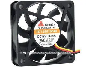 for Y.S.TECH 6015 FD126015MB 12V 0.14A 3 Wires 3 Pins 6CM Case Fan for Y.S.TECH 6015 FD126015MB 12V 0.14A 3 Wires 3 Pins 6CM Case Fan