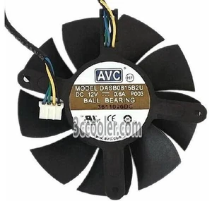 for AVC DASB0815B2U Frameless 12V 0.6A 4 Wires 4 Pins VGA Fan graphics card cooler Blower for AVC DASB0815B2U Frameless 12V 0.6A 4 Wires 4 Pins VGA Fan graphics card cooler Blower
