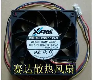 for DC Brushless Cooler of XFAN 12038 RGM1238B1 with 12V 2.0A 4-Wires 4 Pins case fan for DC Brushless Cooler of XFAN 12038 RGM1238B1 with 12V 2.0A 4-Wires 4 Pins case fan