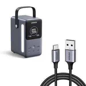 UGREEN 300W 48000mAh Power Bank Bundle with 3.3ft USB A to USB C Cable UGREEN 300W 48000mAh Power Bank Bundle with 3.3ft USB A to USB C Cable