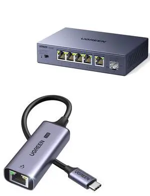 UGREEN 2.5gb USB C Ethernet Adapter Bundle with 2.5gb Ethernet Switch UGREEN 2.5gb USB C Ethernet Adapter Bundle with 2.5gb Ethernet Switch