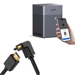 UGREEN NAS DH4300 Plus 4-Bay Desktop NAS,Network Attached Storage (Diskless) Bundle with HDMI Cable Right Angle 4K 90 Degree HDMI Cord 6.6 FT UGREEN NAS DH4300 Plus 4-Bay Desktop NAS,Network Attached Storage (Diskless) Bundle with HDMI Cable Right Angle 4K 90 Degree HDMI Cord 6.6 FT