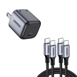 UGREEN 30W Charger Bundle with 100W 2-Pack USB C to USB C Cable for iPhone 15/15 Plus/15 Pro/15 ProMax, MacBook, iPad, Dell XPS, Samsung Galaxy S24/S23 UGREEN 30W Charger Bundle with 100W 2-Pack USB C to USB C Cable for iPhone 15/15 Plus/15 Pro/15 ProMax, MacBook, iPad, Dell XPS, Samsung Galaxy S24/S23