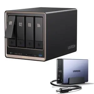 UGREEN NAS DXP4800 GT & US3000 UPS 12000mAh Uninterruptible Battery Power Supply Bundle with UGREEN NAS DXP4800GT 4-Bay with 144TB Storage Capacity UGREEN NAS DXP4800 GT & US3000 UPS 12000mAh Uninterruptible Battery Power Supply Bundle with UGREEN NAS DXP4800GT 4-Bay with 144TB Storage Capacity