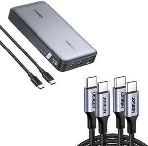 UGREEN 145W Power Bank Bundle with 100W 2-Pack 3.3 FT USB C Cable UGREEN 145W Power Bank Bundle with 100W 2-Pack 3.3 FT USB C Cable
