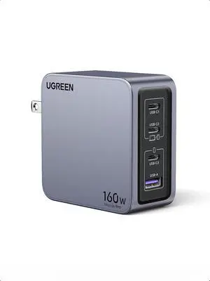UGREEN Nexode Pro 160W GaN USB C Laptop Charger, 4-Port PD 3.1 PPS Fast Charger for MacBook Pro, Pixelbook, Dell XPS, iPad Pro, iPhone 17/16/15 Series, Galaxy S25/S24, Pixel 10/9, Steam Deck UGREEN Nexode Pro 160W GaN USB C Laptop Charger, 4-Port PD 3.1 PPS Fast Charger for MacBook Pro, Pixelbook, Dell XPS, iPad Pro, iPhone 17/16/15 Series, Galaxy S25/S24, Pixel 10/9, Steam Deck
