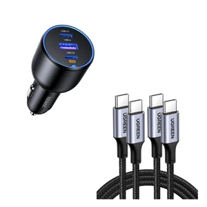 UGREEN 130W 3-Port USB C Car Charger Bundle with 100W 2-Pack 3.3FT USB C Cable UGREEN 130W 3-Port USB C Car Charger Bundle with 100W 2-Pack 3.3FT USB C Cable