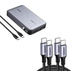 UGREEN 100W Power Bank Bundle with 100W 2-Pack 3.3FT USB C Cable UGREEN 100W Power Bank Bundle with 100W 2-Pack 3.3FT USB C Cable