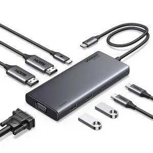 UGREEN 8 in 1 USB C 4K Docking Station Dual Monitor, Triple Display USB C Hub with 2 HDMI, VGA, 2 USB A&C 3.2 Ports, 100W PD, Compatible for MacBook, Dell, HP, Lenovo, Surface etc UGREEN 8 in 1 USB C 4K Docking Station Dual Monitor, Triple Display USB C Hub with 2 HDMI, VGA, 2 USB A&C 3.2 Ports, 100W PD, Compatible for MacBook, Dell, HP, Lenovo, Surface etc