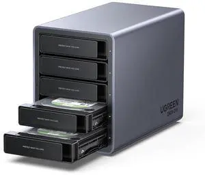 UGREEN 5-Bay USB-C DAS Enclosure, 8 RAID Modes for 2.5/3.5" SATA HDD/SSD UGREEN 5-Bay USB-C DAS Enclosure, 8 RAID Modes for 2.5/3.5" SATA HDD/SSD