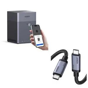 UGREEN NASync DH4300 Plus 4-Bay NAS + 240W USB4 Cable Bundle, Personal Cloud Storage for Home & Business, Supports 128TB, Remote Access, AI Album, 2.5GbE, 4K HDMI, and 80Gbps Data Transfer for MacBook UGREEN NASync DH4300 Plus 4-Bay NAS + 240W USB4 Cable Bundle, Personal Cloud Storage for Home & Business, Supports 128TB, Remote Access, AI Album, 2.5GbE, 4K HDMI, and 80Gbps Data Transfer for MacBook