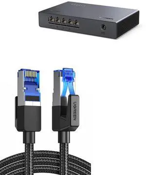 UGREEN Cat 8 Ethernet Cable 6FT Bundle with 2.5Gb 5-Port Ethernet Switch UGREEN Cat 8 Ethernet Cable 6FT Bundle with 2.5Gb 5-Port Ethernet Switch