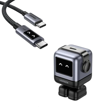 UGREEN 100W USB-C Cable + 30W USB-C Robot GaN Charger Bundle Multi-Port High-Power + Compact Portable Fast Charging for Laptop, Phone & Travel UGREEN 100W USB-C Cable + 30W USB-C Robot GaN Charger Bundle Multi-Port High-Power + Compact Portable Fast Charging for Laptop, Phone & Travel