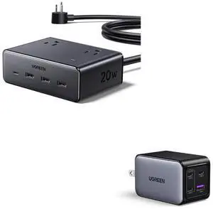 UGREEN 65W GaN Charger + 8-in-1 Power Strip Bundle, USB C Fast Charging Station with 4 AC Outlets & 4 USB Ports, All-in-One Charging Solution for Home, Office & Travel UGREEN 65W GaN Charger + 8-in-1 Power Strip Bundle, USB C Fast Charging Station with 4 AC Outlets & 4 USB Ports, All-in-One Charging Solution for Home, Office & Travel