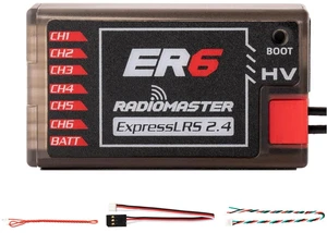HTLNUZD ER6 PWM 2.4G RC Receiver for Radiomaster 6CH 100mw CRSF Support Voltage Telemetry WiFi Update for Fixed Wing Aircraft HTLNUZD ER6 PWM 2.4G RC Receiver for Radiomaster 6CH 100mw CRSF Support Voltage Telemetry WiFi Update for Fixed Wing Aircraft