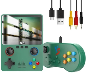 HTLNUZD X6 3.5Inch IPS Portable Handheld Game Console Screen Dual Joystick 11 Simulators GBA Video 10000+ Classic Games Gift (Green - Doubles) HTLNUZD X6 3.5Inch IPS Portable Handheld Game Console Screen Dual Joystick 11 Simulators GBA Video 10000+ Classic Games Gift (Green - Doubles)