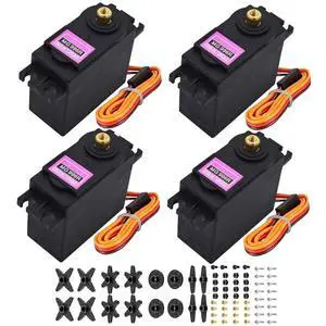 HTLNUZD 4Pack MG996R Analog Servo 55g Metal Gear Torque Digital Servo Motor,180/360 Degree for Futaba Sanwa GWS JR RC Helicopter Car Boat Robot DIY Project (4Pack 360° MG996R Servo Motor) HTLNUZD 4Pack MG996R Analog Servo 55g Metal Gear Torque Digital Servo Motor,180/360 Degree for Futaba Sanwa GWS JR RC Helicopter Car Boat Robot DIY Project (4Pack 360° MG996R Servo Motor)