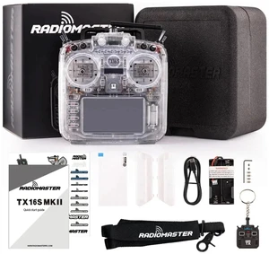 HTLNUZD RadioMaster TX16S MKII FCC Transparent MCK Edition RC Transmitter ELRS M2 Protocol 16CH Sticky 360 Gimbal Stick Ends for FPV Racing Drones HTLNUZD RadioMaster TX16S MKII FCC Transparent MCK Edition RC Transmitter ELRS M2 Protocol 16CH Sticky 360 Gimbal Stick Ends for FPV Racing Drones